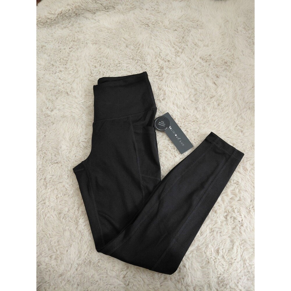 Yogalicious Lux Leggings Womens S Black Ankle High Waist Pockets